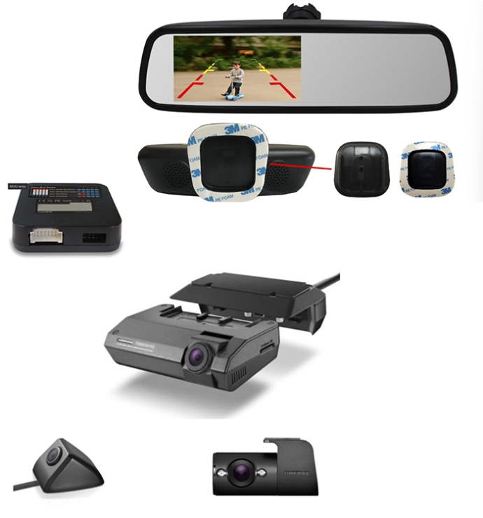 Thinkware | Dash Cam F790 Commercial Package 2 With InCarTech 4.5 inch Rear view mirror monitor (Universal Window Mount)