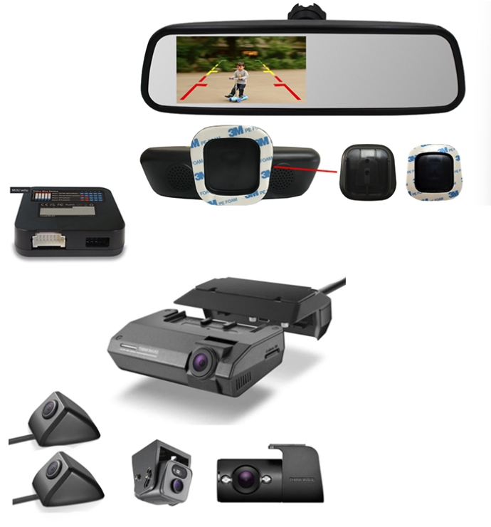 Thinkware | Dash Cam F790 Commercial Package 4 InCarTech 4.5 inch Rear view mirror monitor (Universal Window Mount)